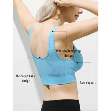 SIXIM Womens U Back Waffle Sports Bra for Everyday Comfort