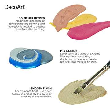 DecoArt 2 Ounce, Sterling Silver Extreme Sheen Acrylic Paint, 2 Fl Oz (Pack of 1)