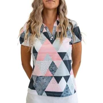 YATTA GOLF Women's Birdie Dropper V-Neck Short Sleeve Polo Shirt