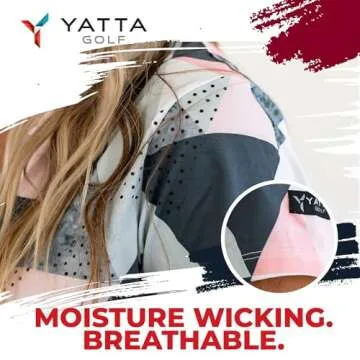 YATTA GOLF Women's Birdie Dropper V-Neck Short Sleeve Polo Shirt