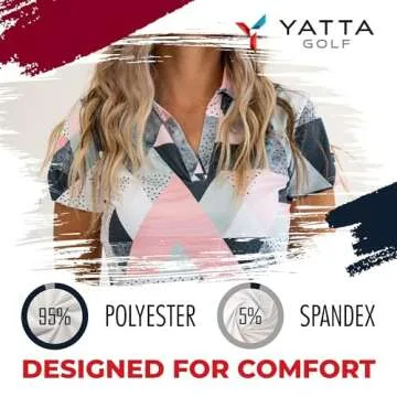 YATTA GOLF Women's Birdie Dropper V-Neck Short Sleeve Polo Shirt