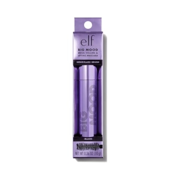 e.l.f. Big Mood Mascara, Instantly Creates Long-Lasting, Bold & Lifted, Voluminous Lashes, Infused with Jojoba Wax, Black, 0.30 fl Oz