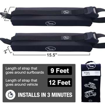 Ho Stevie! Surfboard Roof Rack - Fits Any Car, Holds 3 Boards