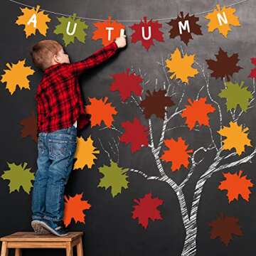 Whaline Autumn Maple Leaf Cutouts for Decor and Crafts