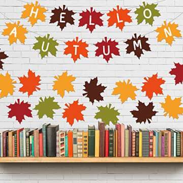 Whaline Autumn Maple Leaf Cutouts for Decor and Crafts