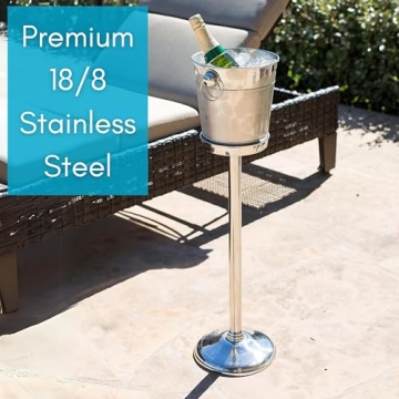 Stainless Steel Champagne Bucket with Stand for Parties
