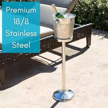 Stainless Steel Champagne Bucket with Stand for Parties