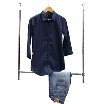 Simple Houseware Adjustable Closet Hanging Rod, Chrome