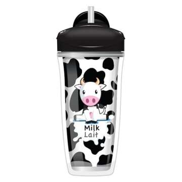 Playtex Sipsters Stage 3 Milk and Water Spill-Proof, Leak-Proof, Break-Proof Insulated Toddler Straw Sippy Cup Set, 9 Ounce - 2 Count