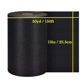 Black Cut Away Embroidery Stabilizer Backing (10 in x 50 yd Roll), Seneme Stabilizer for Embroidery ...