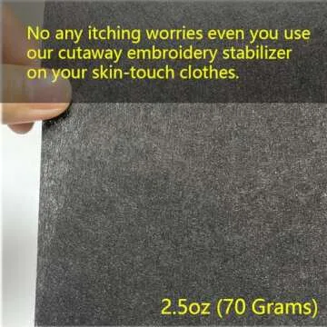 Black Cut Away Embroidery Stabilizer Backing (10 in x 50 yd Roll), Seneme Stabilizer for Embroidery Medium Weight 2.5oz Cutaway Embroidery Stabilizers for Machine Embroidery Stabilizer and Hand Sewing