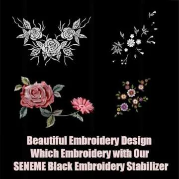 Black Cut Away Embroidery Stabilizer Backing (10 in x 50 yd Roll), Seneme Stabilizer for Embroidery Medium Weight 2.5oz Cutaway Embroidery Stabilizers for Machine Embroidery Stabilizer and Hand Sewing