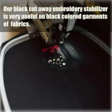 Black Cut Away Embroidery Stabilizer Backing (10 in x 50 yd Roll), Seneme Stabilizer for Embroidery Medium Weight 2.5oz Cutaway Embroidery Stabilizers for Machine Embroidery Stabilizer and Hand Sewing
