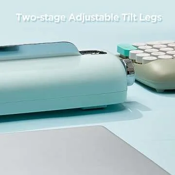 YUNZII ACTTO B303 Wireless Typewriter Keyboard, Bluetooth Connection, Cute Retro Aesthetic Design with Integrated Stand for Tablet, Phone, PC and Win/Mac/Android (B303, Sweet Mint)