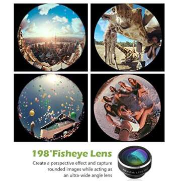 Cell Phone Camera Lens Attachment Kit, EZVING 4 in 1 HD 12X Optical Telescope Lens Fisheye Wide Angle Macro Lens w/Universal Clip Tripod iPhone 6/7/6s Plus,Samsung,Google,LG and Other Smart Phones