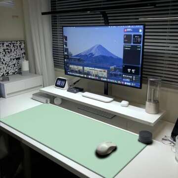 Sage Green Mouse Pad Extended Large Gaming Mint Mousepad XL Big Long Oversized Desk Mat Stitched Edg...