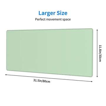 Sage Green Mouse Pad Extended Large Gaming Mint Mousepad XL Big Long Oversized Desk Mat Stitched Edges 31.5 X 11.8 Inch for Home Office