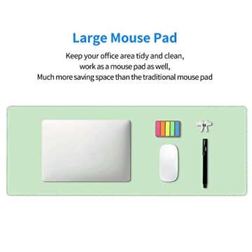Sage Green Mouse Pad Extended Large Gaming Mint Mousepad XL Big Long Oversized Desk Mat Stitched Edges 31.5 X 11.8 Inch for Home Office