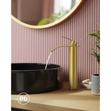 FORIOUS Waterfall Bathroom Vessel Sink Faucets with Metal Pop up Drain and Lead-Free cUPC Hose, Mate...