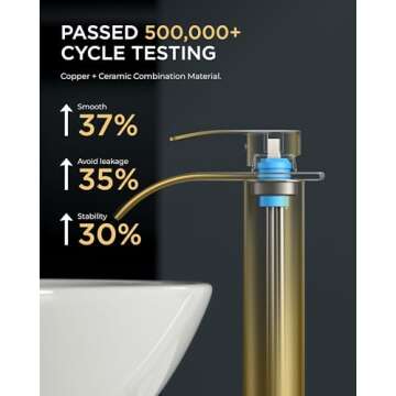 FORIOUS Waterfall Bathroom Vessel Sink Faucets with Metal Pop up Drain and Lead-Free cUPC Hose, Mate Black Single Handle Tall Bathroom Faucet 1 Hole, 11inch for Bath,Vessel