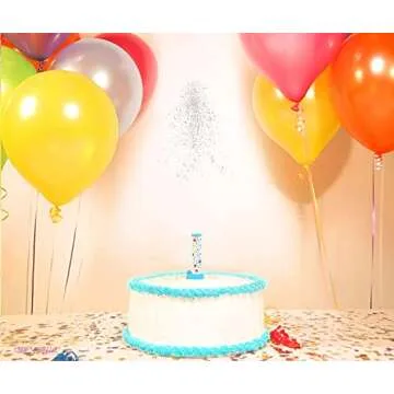 BEST PARTY EVER! Confetti Candle Cake Topper, Shower Your Cake in Edible Confetti Sprinkles, Fun Way to Celebrate Birthdays, Parties and More, 2-Pack, Pink