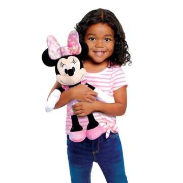 Disney Junior Minnie Mouse Fashion Bow 14-inch Plush Stuffed Animal with Lights and Sounds, Kids Toy...