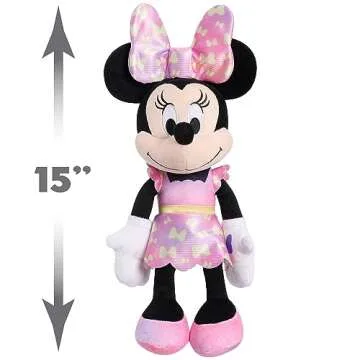 Disney Junior Minnie Mouse Fashion Bow 14-inch Plush Stuffed Animal with Lights and Sounds, Kids Toys for Ages 3 Up by Just Play