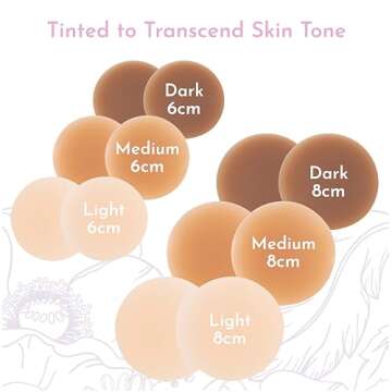 Boob-eez Headlight Hiders Thin Reusable Silicone Nipple Pasties (Nude)