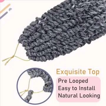 8 Packs Passion Twist Hair 8 Inch Pre-twisted Passion Twist Crochet Hair Pre-looped Crochet Braids for Women Passion Twists Braiding Hair Synthetic Hair Extensions (T1B/Gray#)
