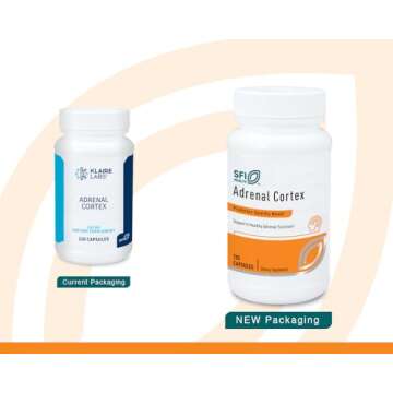 Klaire Labs Adrenal Cortex 250 mg - Adrenal Support Supplements for Cortisol Management - for Women ...