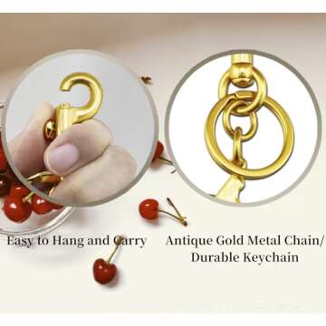 AyMcxDayRuf Glitter Cherry Bag Charm Purse Cherry Charms Keychain for Women Christmas Valentine Handbags Bag Gifts (Sweet Cherry)