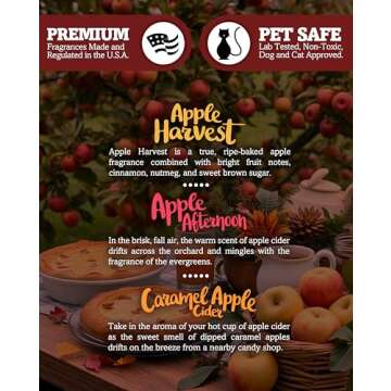 Shortie's Candle Company Apple Wax Melts Variety Pack - Apple Harvest, Caramel Apple, Apple Afternoon - Formula 117-3 Highly Scented 3 Oz. Bars - Made with Natural Oils - Apple Warmer Wax Cubes