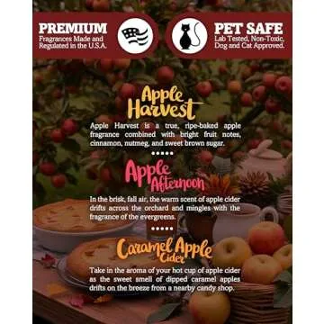 Shortie's Candle Company Apple Wax Melts Variety Pack - Apple Harvest, Caramel Apple, Apple Afternoon - Formula 117-3 Highly Scented 3 Oz. Bars - Made with Natural Oils - Apple Warmer Wax Cubes