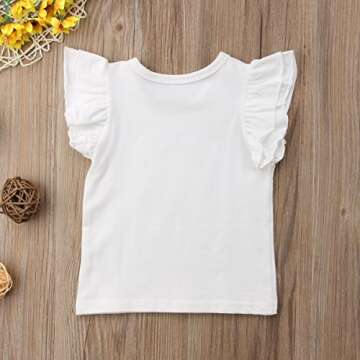 Adorable Infant Toddler Girls Ruffle T-Shirt - Soft Cotton