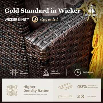 HERA'S HOUSE Outdoor Sectional with Fire Pit Table for 9, 8 Pieces Wicker Rattan Sofa Set