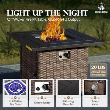 HERA'S HOUSE 8-Piece Outdoor Sectional & Fire Pit Set