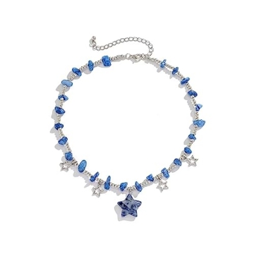 Y2K Healing Crystal Star Pendant Choker - Elegant Summer Jewelry for Women