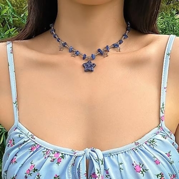 Y2K Healing Crystal Star Pendant Choker Women's Summer Jewelry
