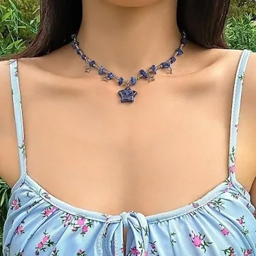 Y2K Healing Crystal Star Pendant Choker Women's Summer Jewelry