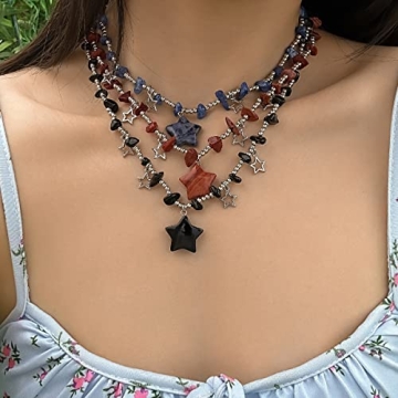 Y2K Healing Crystal Star Pendant Choker Women's Summer Jewelry