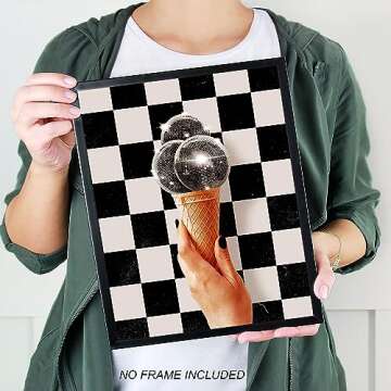 GIFTSFARM Vintage Funky Disco Ball Champagne Poster for Room Aesthetic, Funny Hot Girl Quotes Wall A...