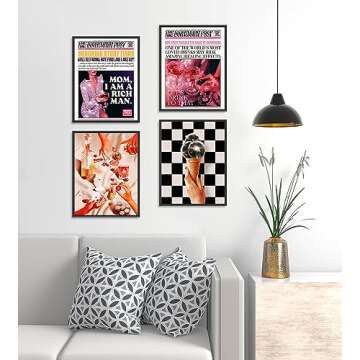 GIFTSFARM Vintage Funky Disco Ball Champagne Poster for Room Aesthetic, Funny Hot Girl Quotes Wall Art, Retro Preppy Room Decor for Bedroom Bathroom, Wall Decor (Set of 4, Unframed)