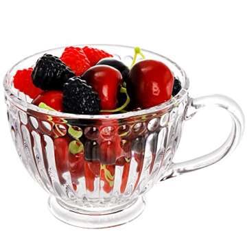 Dicunoy Set of 4 Glass Cappuccino Mugs Perfect for Gifts