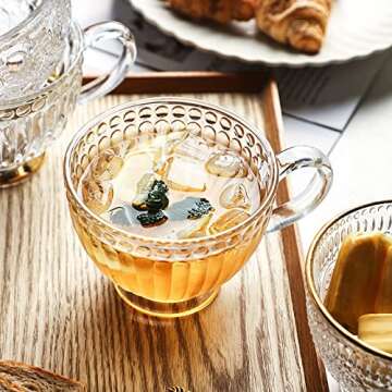 Dicunoy Set of 4 Glass Cappuccino Mugs Perfect for Gifts