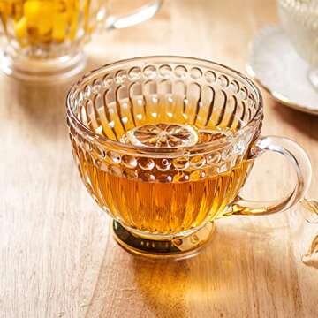 Dicunoy Set of 4 Glass Cappuccino Mugs Perfect for Gifts