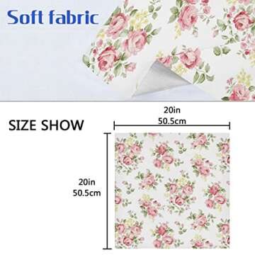 Senya Pink Rose Floral Cloth Napkin Set of 6