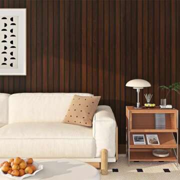FunStick Brown Slats Wood Wallpaper - Stylish & Removable