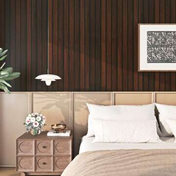 FunStick Brown Slats Wood Wallpaper Peel and Stick