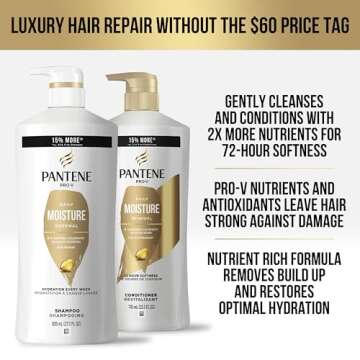 Pantene Shampoo & Conditioner Set, Daily Moisture Renewal with Pro-V Nutrients for Dry, Color-Treate...