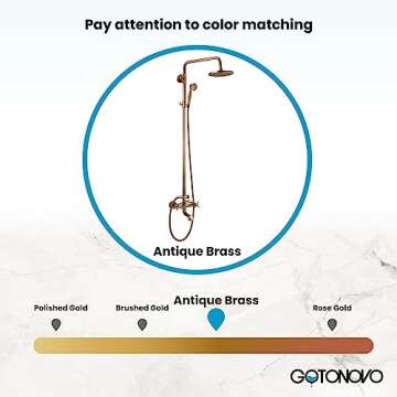 gotonovo Antique Brass Shower Faucet - 3-in-1 Shower System
